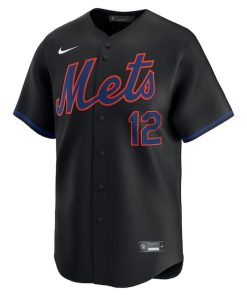 Alternative view of Francisco Lindor New York Mets Nike Alternate Limited Player Jersey?¨C Black