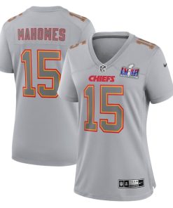 Patrick Mahomes Kansas City Chiefs Nike Women's Super Bowl LVIII Atmosphere Fashion Game Jersey - Gray