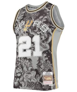 Alternative view of Tim Duncan San Antonio Spurs Hardwood Classics 1998/99 Lunar New Year Swingman Jersey - Black