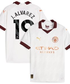 Juli¨¢n ¨¢lvarez Manchester City Puma Youth 2023/24 Away Replica Player Jersey - White