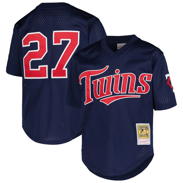 David Ortiz Minnesota Twins Youth Cooperstown Collection Mesh Batting Practice Jersey - Navy