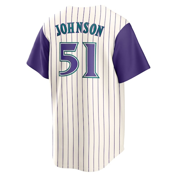Randy Johnson Arizona Diamondbacks Nike Alternate Cooperstown Collection Player Jersey - Cream/Purple - Image 3
