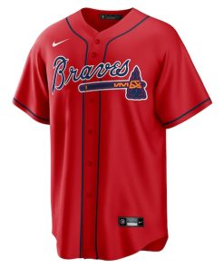 Alternative view of Atlanta Braves Nike Alternate Replica Team Jersey - Red