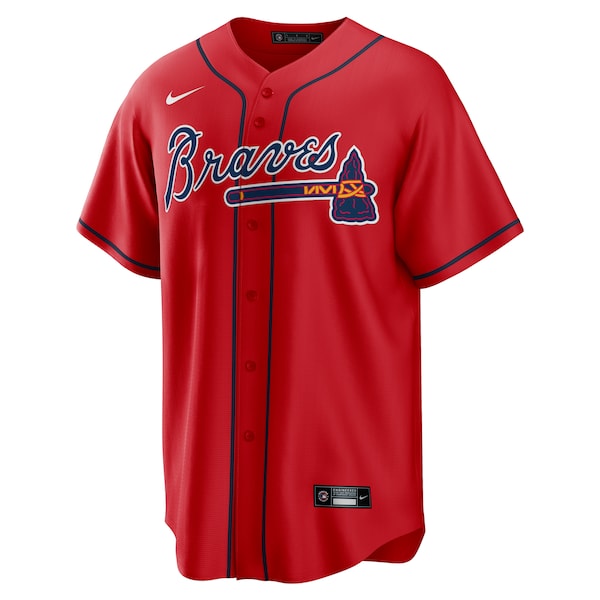 Atlanta Braves Nike Alternate Replica Team Jersey - Red - Image 2