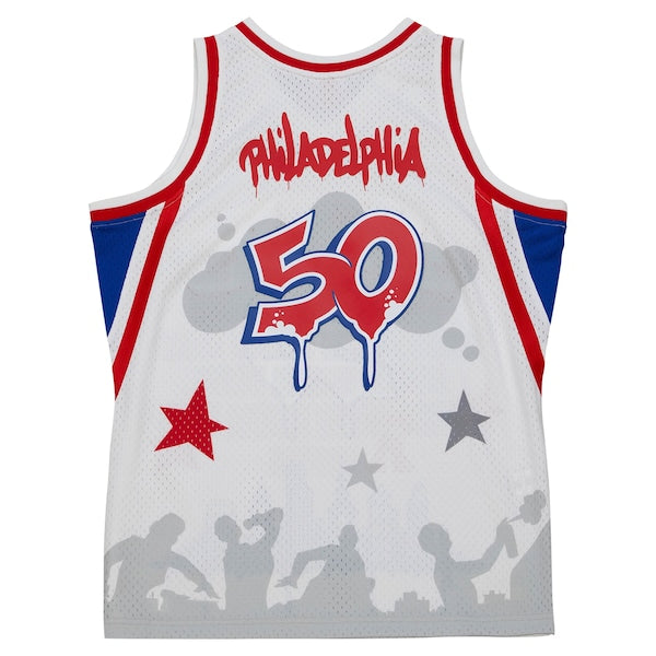 Philadelphia 76ers x Tats Cru Hardwood Classics Fashion Jersey - White - Image 3