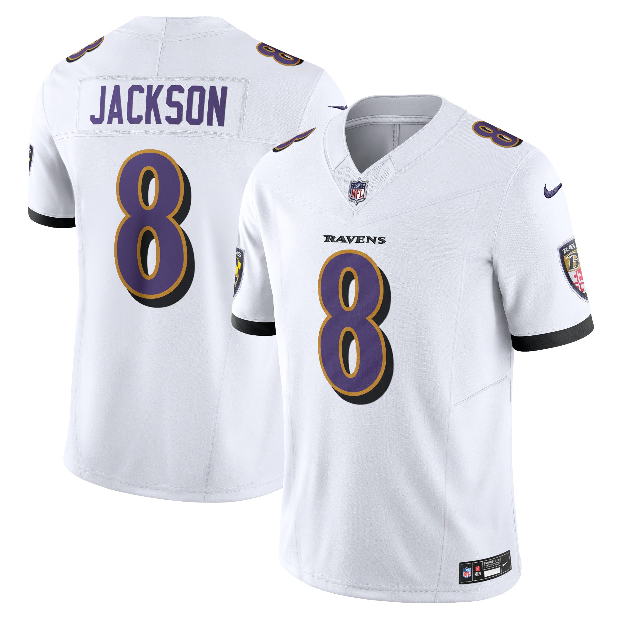 Lamar Jackson Baltimore Ravens Nike Vapor F.U.S.E. Limited Jersey - Black/White - Image 5