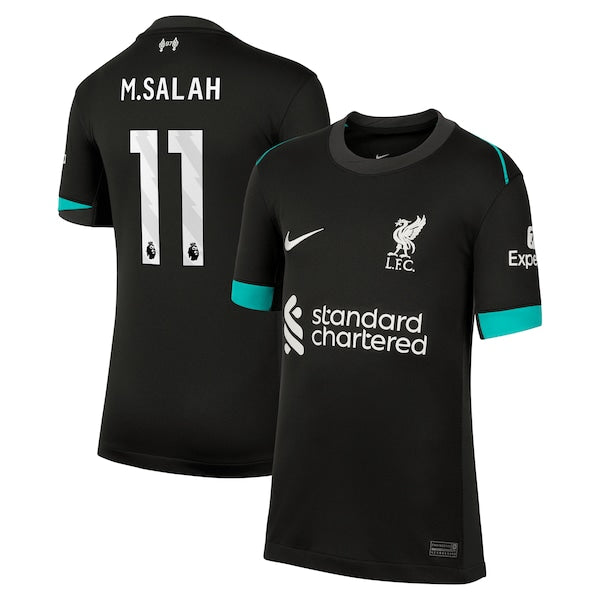 Mohamed Salah Liverpool Nike Youth 2024/25 Away Replica Jersey - Forest Green - Image 2