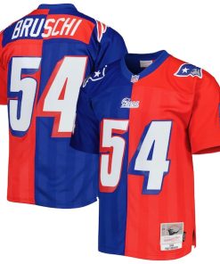 Tedy Bruschi New England Patriots 1996 Split Legacy Replica Jersey - Royal/Red