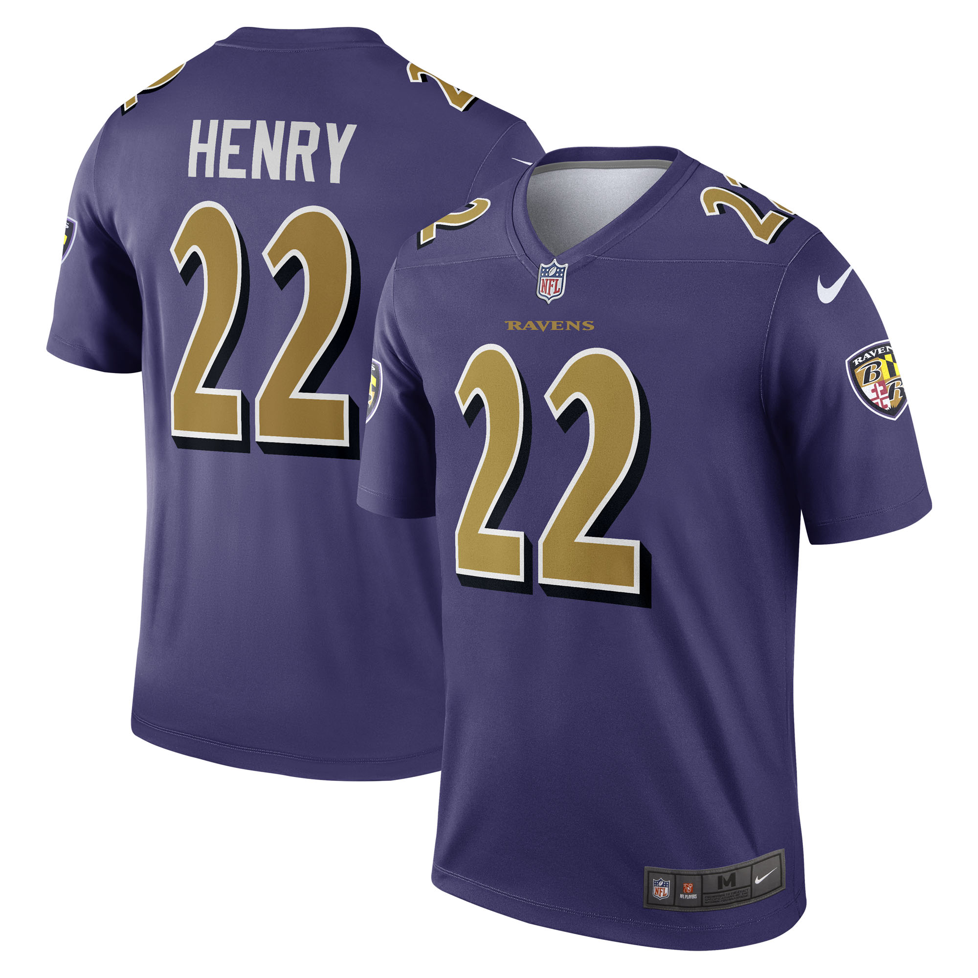 Derrick Henry Baltimore Ravens Nike Alternate Legend Jersey - Black/Purple - Image 5