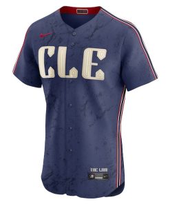 Alternative view of Cleveland Guardians Nike City Connect Elite Jersey - Navy