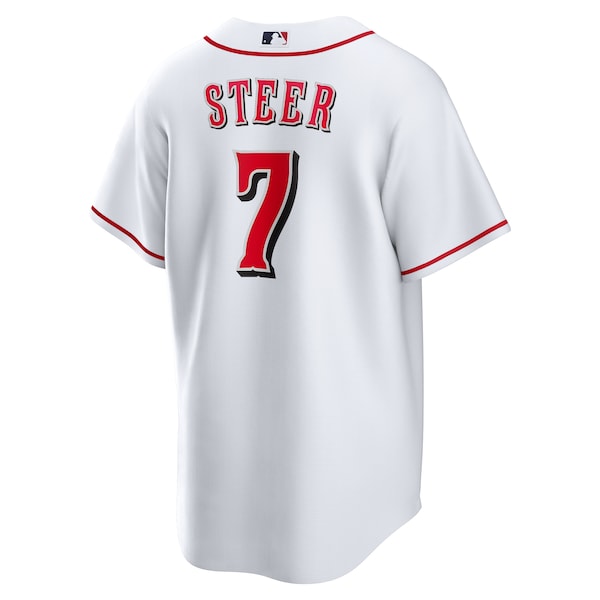 Spencer Steer Cincinnati Reds Nike Home Replica Jersey - White - Image 3