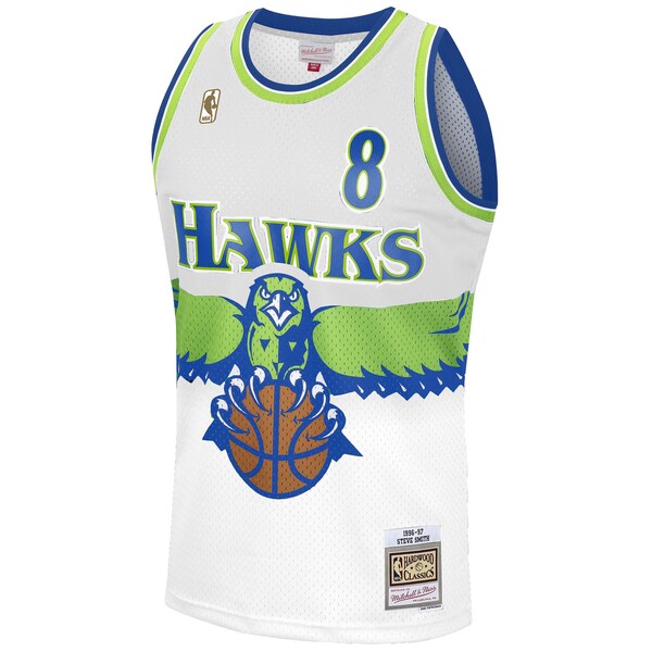 Steve Smith Atlanta Hawks 1996-97 Hardwood Classics Reload 3.0 Swingman Jersey - White - Image 2