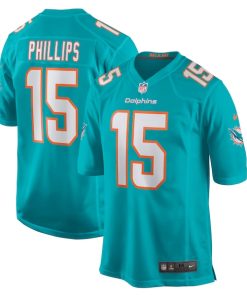 Alternative view of Jaelan Phillips Miami Dolphins Nike Game Player Jersey - Aqua/White