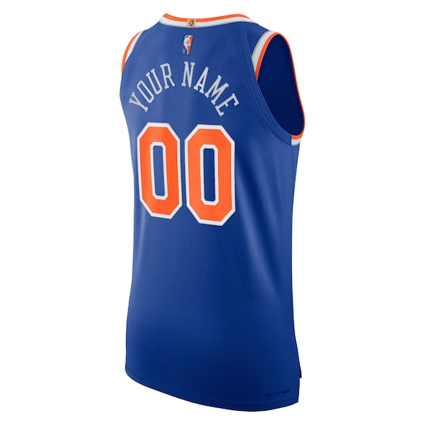 New York Knicks Nike 2021/22 Diamond Swingman Authentic Custom Jersey - Icon Edition - Blue - Image 3
