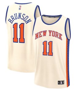 Jalen Brunson New York Knicks  Youth 2025/26 City Edition Fast Break Jersey - Cream