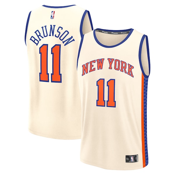 Jalen Brunson New York Knicks Youth 2025/26 City Edition Fast Break Jersey - Cream