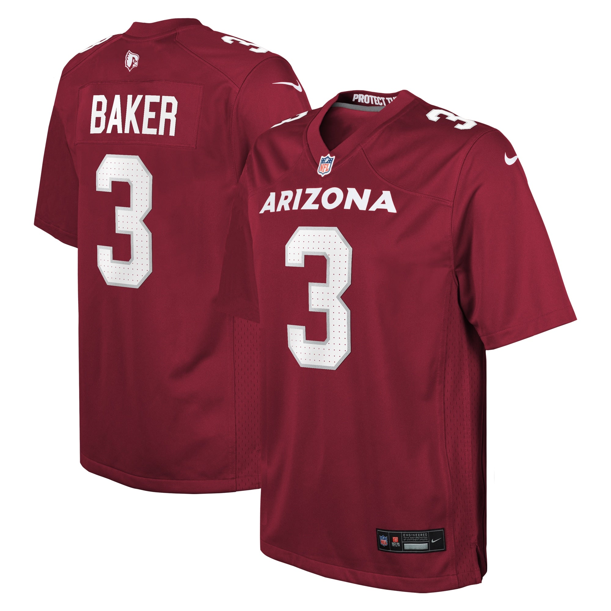 Budda Baker Arizona Cardinals Nike Youth Game Jersey - White/Black/Cardinal - Image 8