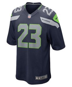 Alternative view of Artie Burns Seattle Seahawks Nike  Game Jersey - College Navy