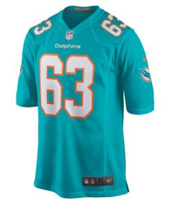 Alternative view of Michael Deiter Miami Dolphins Nike Game Jersey - Aqua