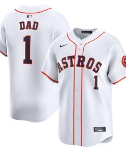 Houston Astros Nike #1 Dad Home Limited Jersey - White
