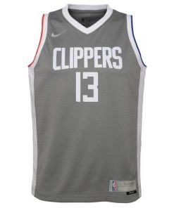 Alternative view of Paul George LA Clippers Nike Youth 2020/21 Swingman Player Jersey Gray - Earned Edition
