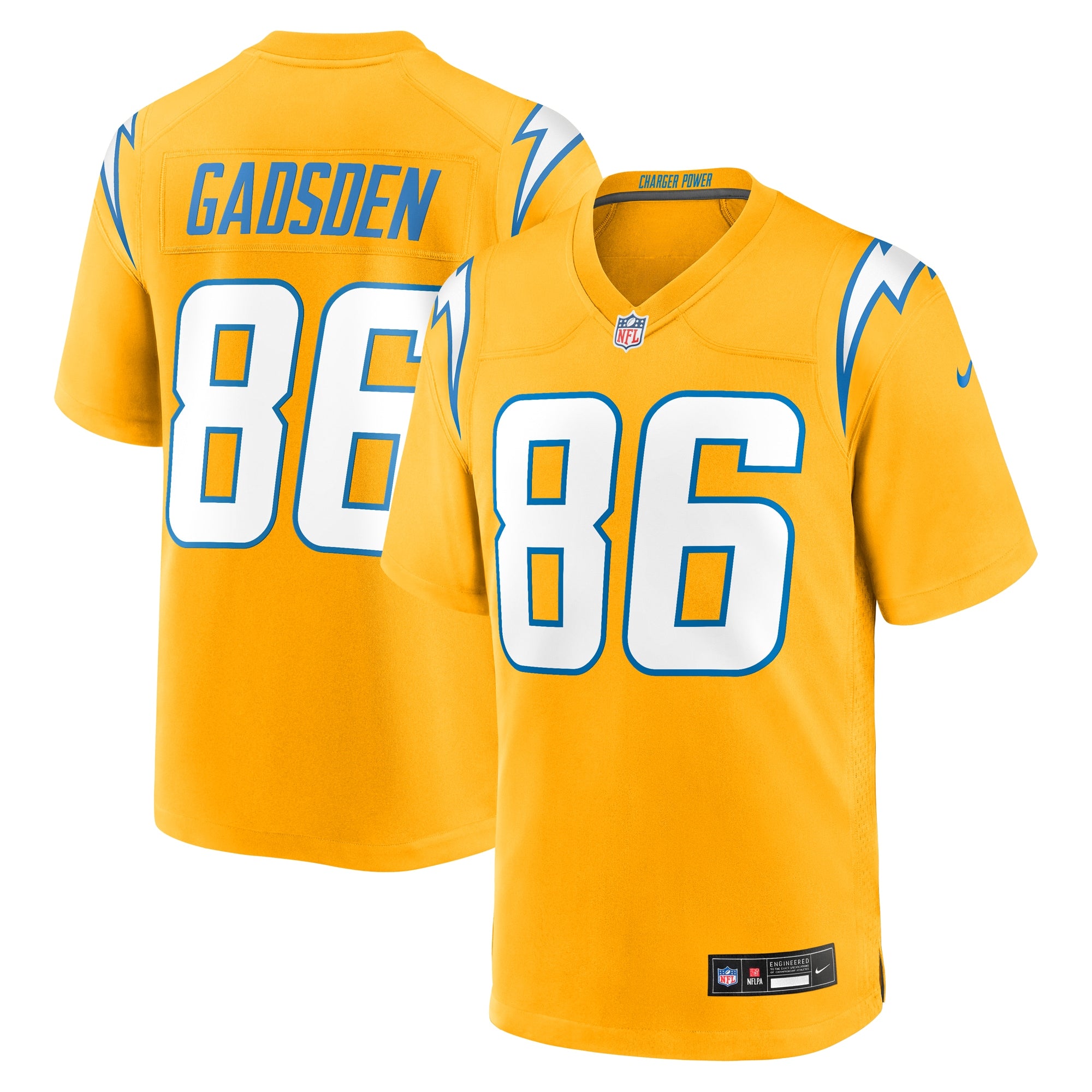 Oronde Gadsden Los Angeles Chargers Nike Alternate 2 Super Chargers Game Jersey - Navy/Powder Blue/Gold - Image 6