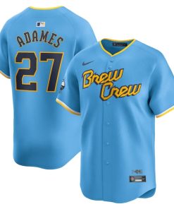 Willy Adames Milwaukee Brewers Nike City Connect Limited Player Jersey - Powder Blue