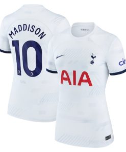James Maddison Tottenham Hotspur Nike Women's 2023/24 Home Stadium Replica Player Jersey - White/Navy/Tan