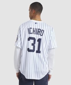 Alternative view of Ichiro Suzuki New York Yankees Nike 2025 Baseball Hall of Fame Name & Number Retired Replica Jersey - White