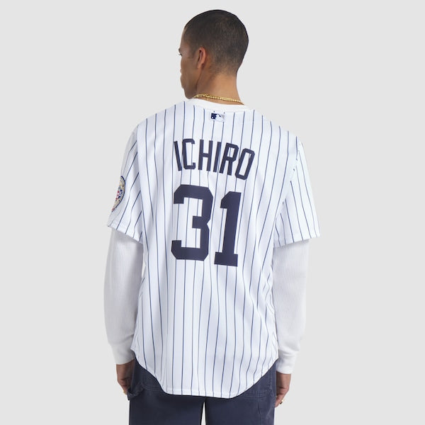 Ichiro Suzuki New York Yankees Nike 2025 Baseball Hall of Fame Name & Number Retired Replica Jersey - White - Image 2