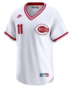 Alternative view of Barry Larkin Cincinnati Reds Nike Throwback Cooperstown Limited Jersey - White