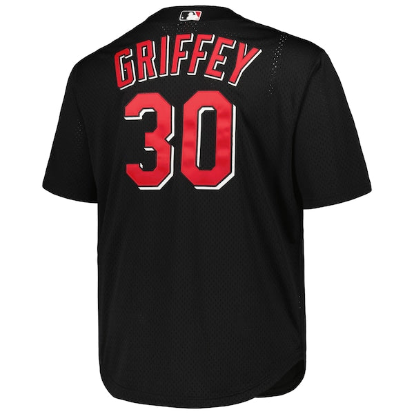 Ken Griffey Jr. Cincinnati Reds Big & Tall Cooperstown Collection Batting Practice Replica Jersey - Black - Image 3