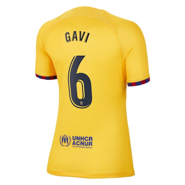 Gavi Barcelona Nike Women's 2022/23 Fourth Breathe Stadium Replica Player Jersey - Yellow - Image 3