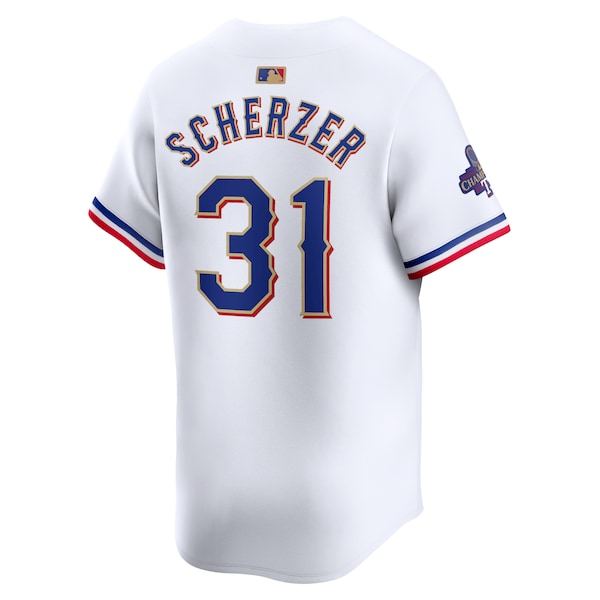 Max Scherzer Texas Rangers Nike 2024 Gold Collection Limited Player Jersey?ยจC White - Image 3