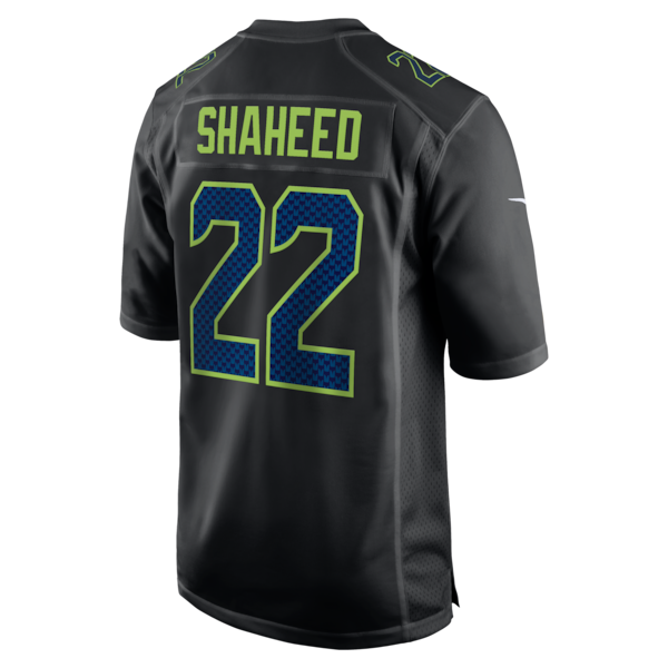 Men's Seattle Seahawks Rashid Shaheed Nike Black Super Bowl LX Patch Carbon Fashion Game Jersey - Image 3