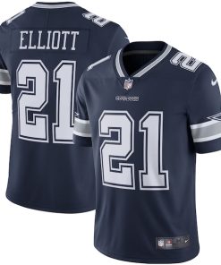 Alternative view of Ezekiel Elliott Dallas Cowboys Nike Vapor Limited Jersey - Navy/White