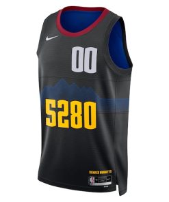 Alternative view of Denver Nuggets Nike Unisex 2023/24 Custom Swingman Jersey - Black - City Edition