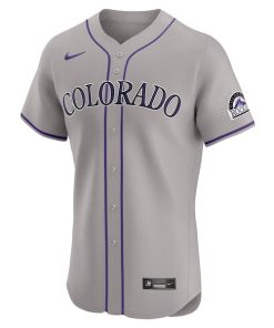 Alternative view of Colorado Rockies Nike Road 2024 Jackie Robinson Day Elite Jersey - Gray
