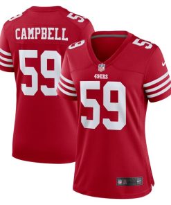 De'Vondre Campbell San Francisco 49ers Nike Women's Team Game Jersey -  Scarlet