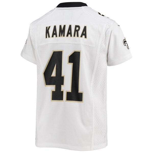 Alvin Kamara New Orleans Saints Nike Youth Game Jersey - White/Black - Image 4
