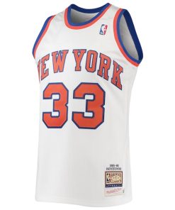 Alternative view of Patrick Ewing New York Knicks 1985/86 Hardwood Classics Authentic Jersey - White