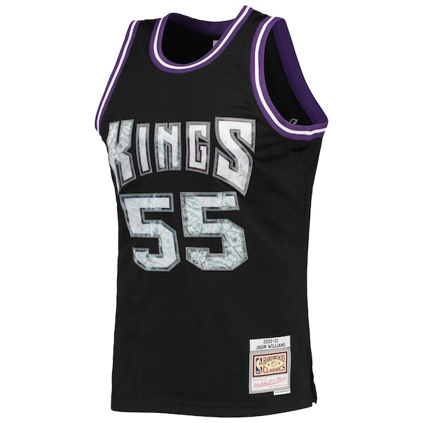 Jason Williams Sacramento Kings 2000/01 Hardwood Classics NBA 75th Anniversary Diamond Swingman Jersey - Black - Image 2