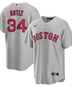 Alternative view of David Ortiz Boston Red Sox Nike Road Replica Player Jersey - Gray/Navy/Red/White