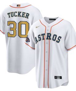 Kyle Tucker Houston Astros Nike 2023 Gold Collection Replica Player Jersey - White/Gold