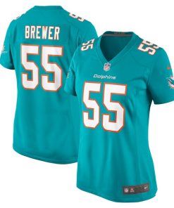 Aaron Brewer Miami Dolphins Nike Women's  Game Jersey -  Aqua