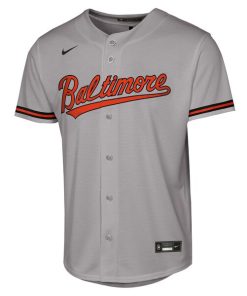 Alternative view of Jackson Holliday Baltimore Orioles Nike Youth Road Replica Jersey - Gray