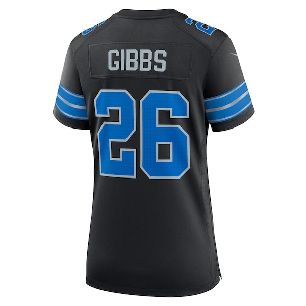 Jahmyr Gibbs Detroit Lions Nike Women's 2nd Alternate Game Jersey - Black - Image 3