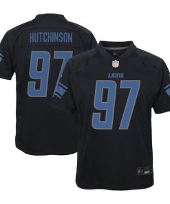 Aidan Hutchinson Detroit Lions Nike Youth Game Jersey - Black