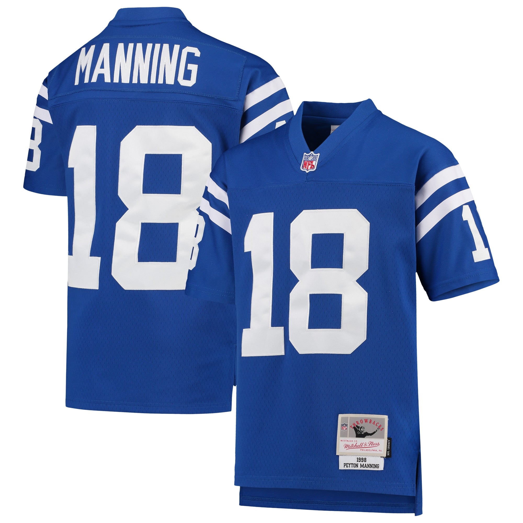 Peyton Manning Indianapolis Colts Youth 2006 Retired Player Legacy Jersey - White/Royal - Image 6