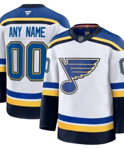 St. Louis Blues  Away Premium Custom Jersey - White/Blue